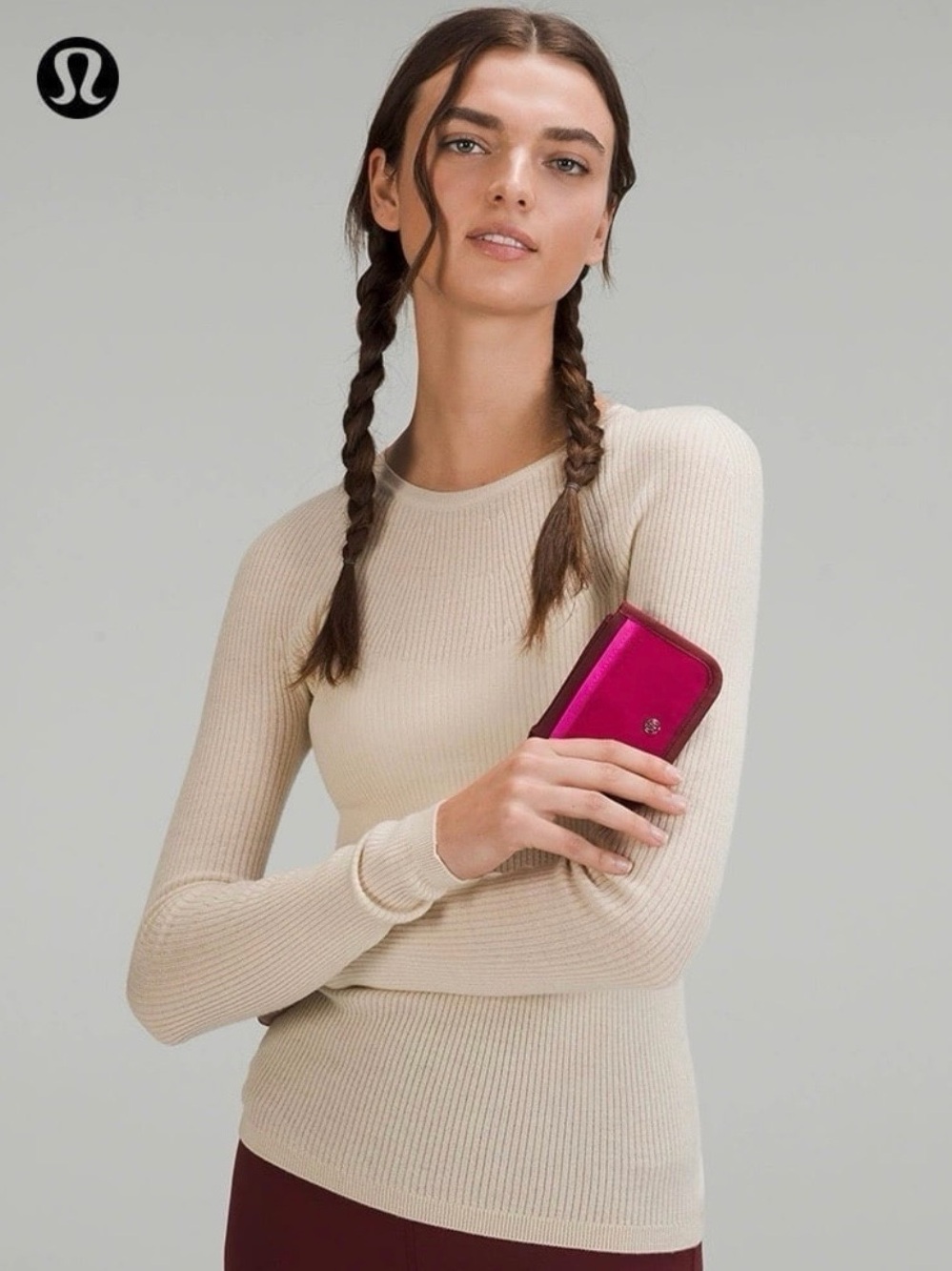 Lululemon/ True Identity Card Case/ Pomegranate / Sonic Pink/ Red Merlot